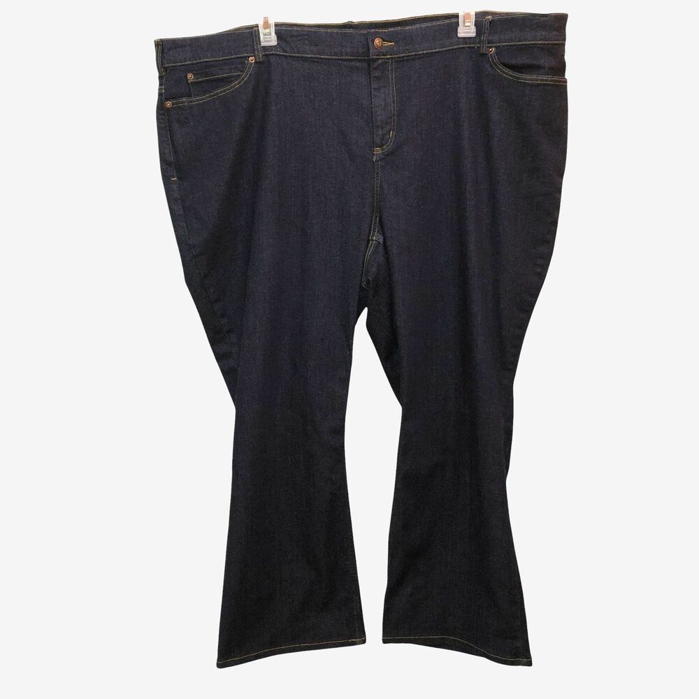 Duluth Trading Womens Plus Size 30W x 31 Dark Wash Stretch Denim Bootcut Jeans